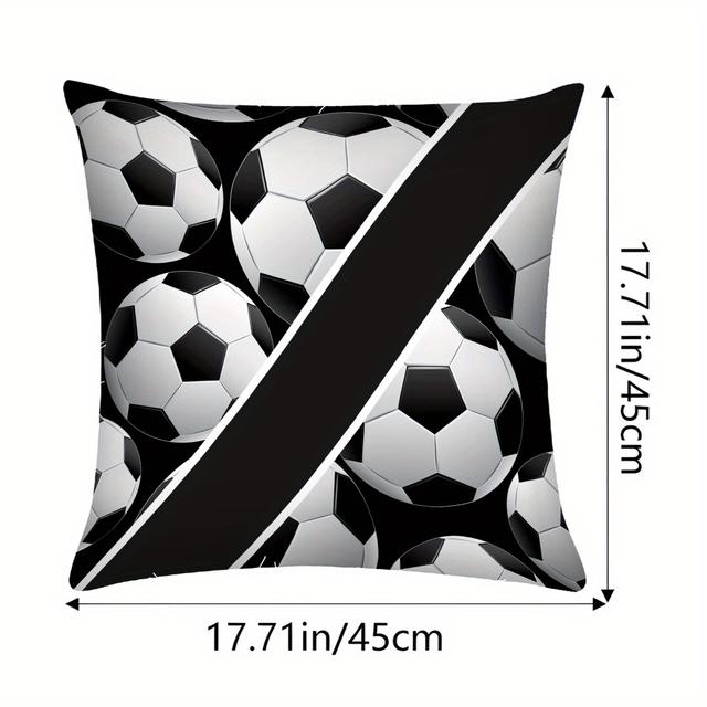 TEMU Customized Personalized Pillow-1pc Football Pattern Square Bedside Pillow, Customize Your Name, With Zipper Closure, Pillow For Sofa, Bedroom, Study, Comfortable And , Gift For Sports-, And