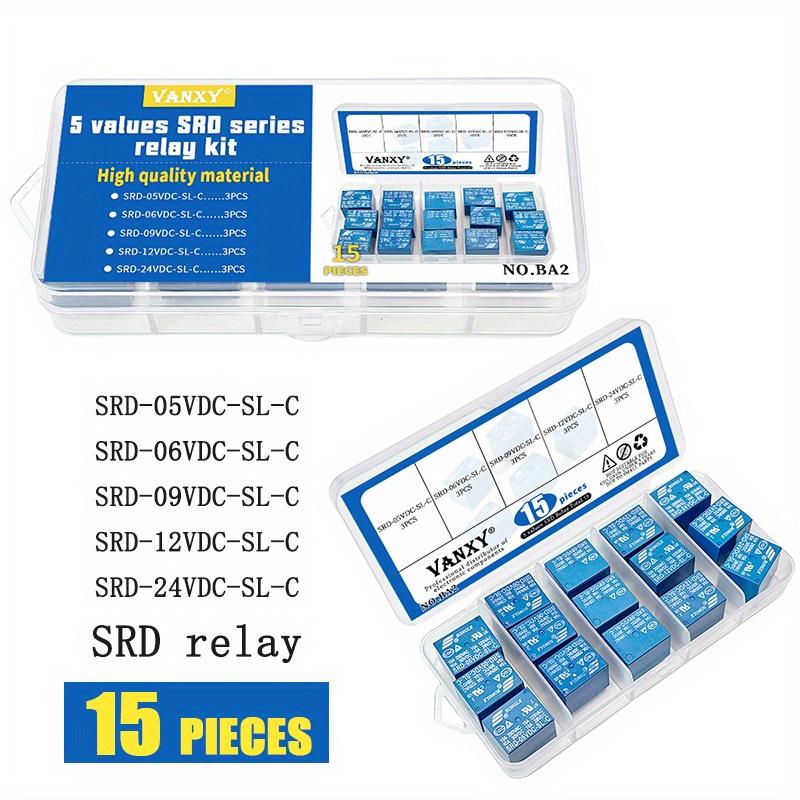 TEMU 5 Relays Of Types Srd-05vdc-sl-c, Srd-06vdc-sl-c, Srd-09vdc-sl-c, Srd-12vdc-sl-c, And Srd-24vdc-sl-c, With 5 Pins And Voltages Of 5v, 6v, 9v, 12v, And 24v, Electronic Components