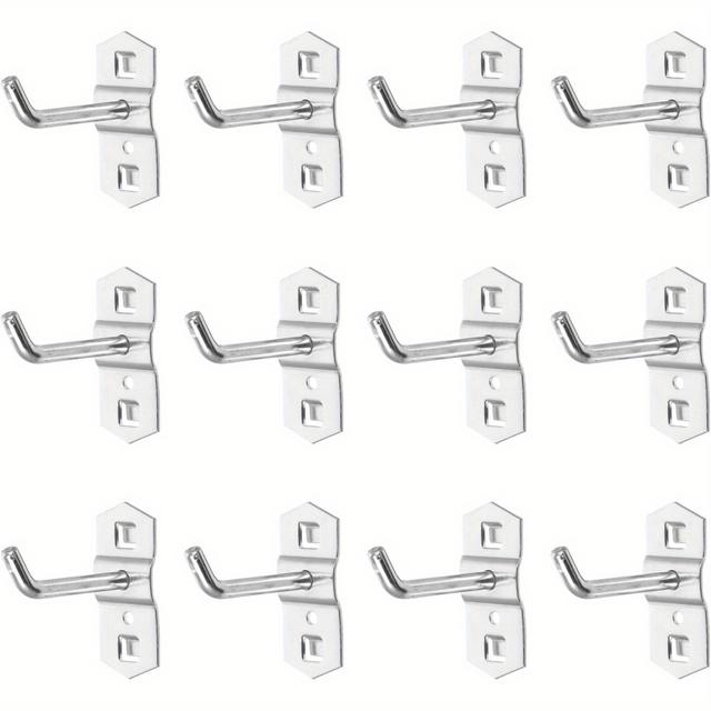 TEMU Haken für Eisenwaren, Haken für Stecktafeln mit quadratischem Loch, Haken für Metall-Anzeigegestelle, 12 Stück, zufällige Stile, 5 cm