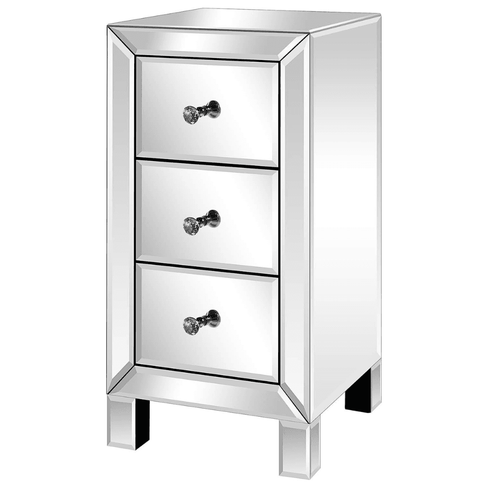 TEMU 3-drawer Nightstand Mirrored Night Stand With Storage Drawers Modern Bedside Table Sofa Table Storage Cabinet For Bedroom, Living Room