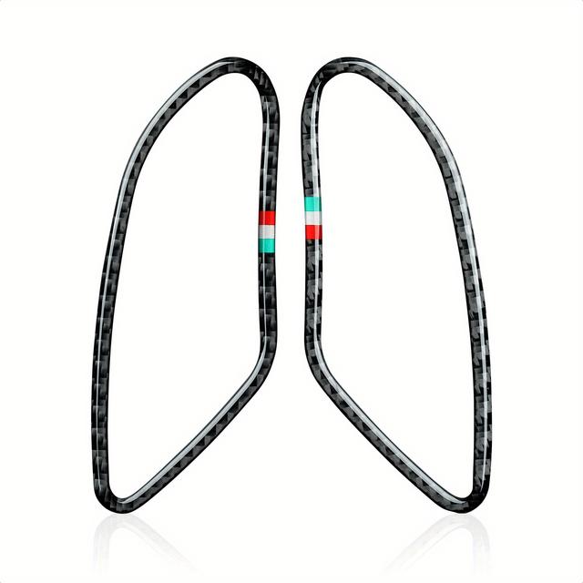 TEMU Carbon Fiber Air Vent Trim Sticker For Alfa 159/brera/ 2004-2011 - 5d Real Carbon Fiber Decal, Black/gray/teal Trim, Scratch-resistant & Interior Upgrade, Dashboard & Vents Accessory
