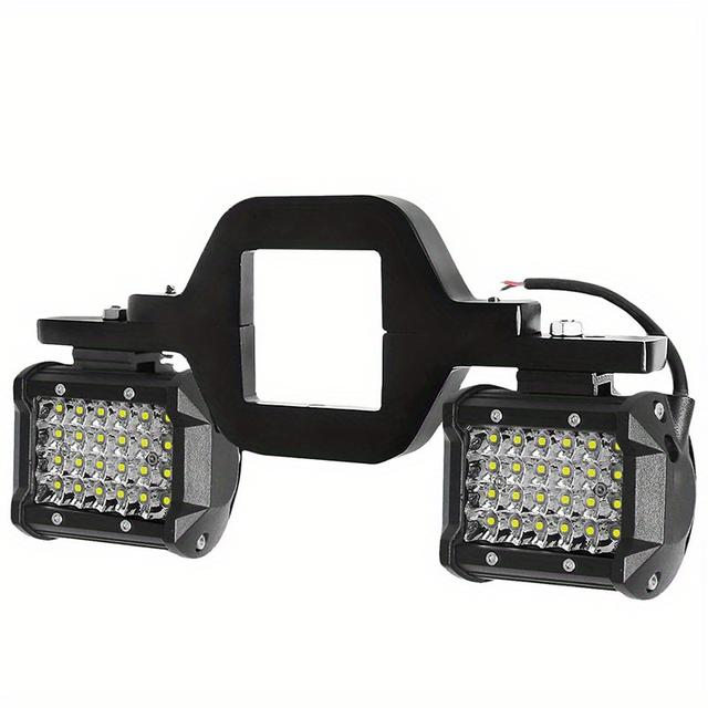 TEMU 2-pack 4-row Led Light Bars With Tow Hitch Mounting Bracket, 72w 24led Work Lights For Trucks, Trailers, Suvs, Pickups - Hardwired, ≤36v Operating Voltage, No Battery Required