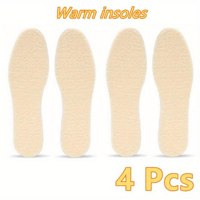 TEMU 4pcs, Fleece Insoles For Men And Women - , Perfect For Winter Sports And Outdoor Activities