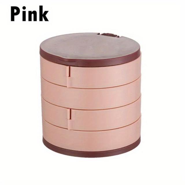 TEMU Rotating Storage Box For Organizing Earrings, Rings, And Necklaces Made Of Plastic, Jewelry Boxes