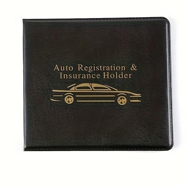 TEMU 1pc Vehicle Insurance Registration Black Document Holder, Suitable For Car, Motorcycle, Truck, And Trailer Id Cards