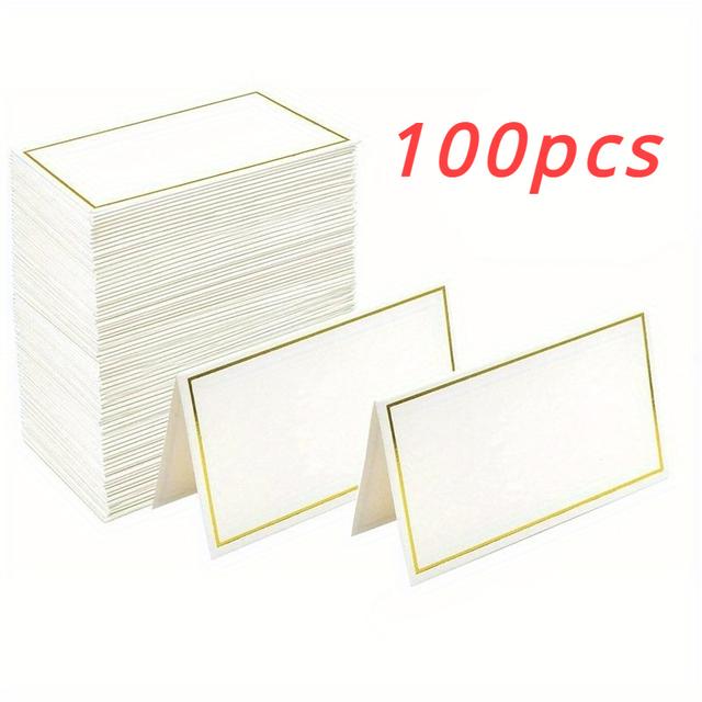 TEMU 100/50st Guldfolie & Silverfolie Bröllopsbordkort - Premium Pappersplaceringar för Sittplacering, El Behövs