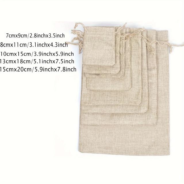 TEMU 25pcs Linen Burlap Gift Bags With Drawstring Closure - Rustic Wedding Favors, Party Favor Pouches Suitable For Wedding Decor, Birthday, Jewelry Packaging & Diy Crafts