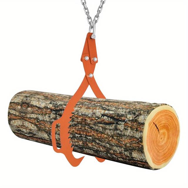 TEMU Kohlenstoffstahl-Forstzange, Rückzugszange mit 1000 kg für Stämme bis zu 635 mm für verschiedene Stämme Pfähle (Orange) Zhupup