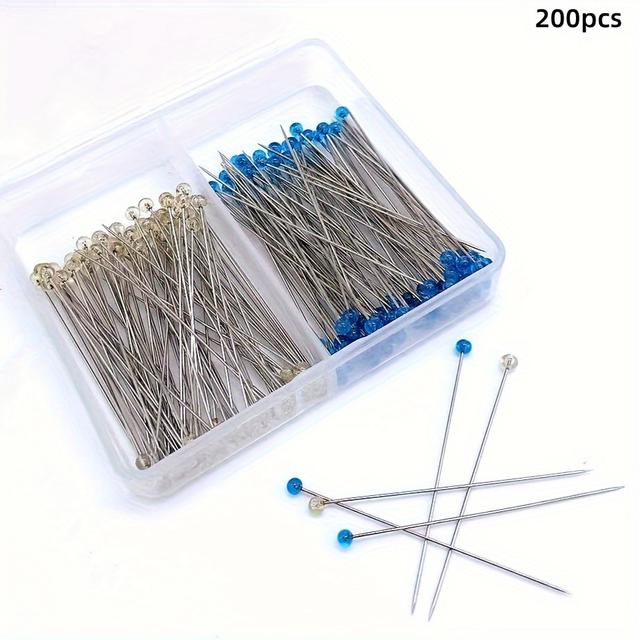 TEMU 200pcs Alfileres de Azul - Alfileres Rectos y de Acolchado Duraderos Manualidades DIY, Costura y Confección de Vestidos