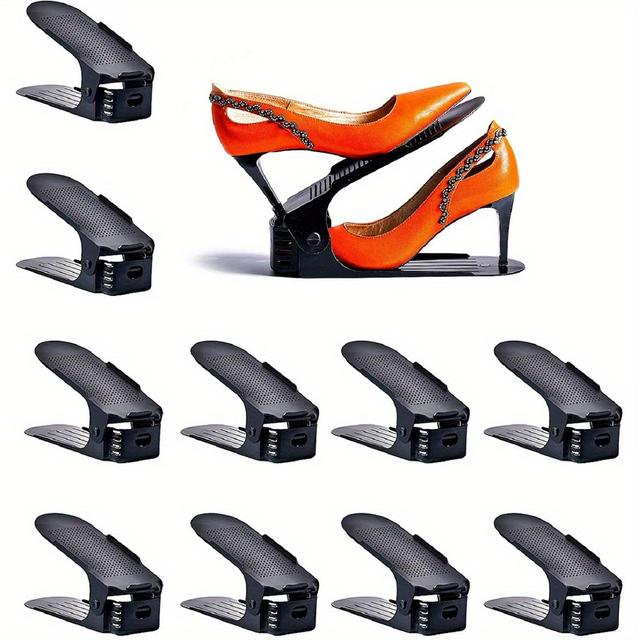 TEMU Set Of 30 High Heels Display Rack, Shoe Rack, Adjustable Shoe Rack, Suitable For Shoe Store, Living Room, Black