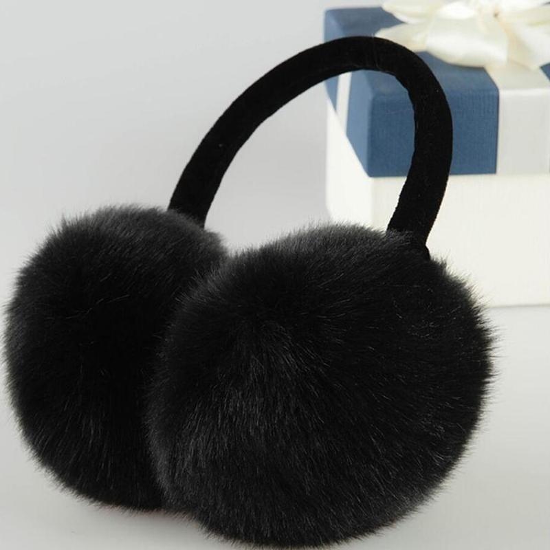 TEMU Diseño Unisex Orejeras Negras de Invierno, Banda Abrigada para Orejas, Regalo de Agujero para Oreja