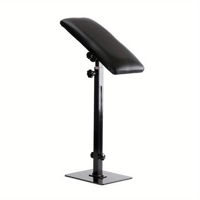 TEMU 1pc A Black Ergonomic Armrest Stand For Tattoos, Featuring Adjustable Height From 68 To 100 Cm And Comfortable Padding, Ideal For Professional And Salons