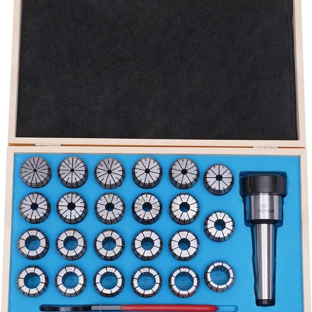 TEMU Feines 23-teiliges ER40 Spannzangen-Set, Durchmesser 4-26mm, MK4 Spannzangen-Set mit M16 Spannzangenfutter, Spannzangen-Set für Drehmaschine, Maschine, Fräsmaschine Variant1
