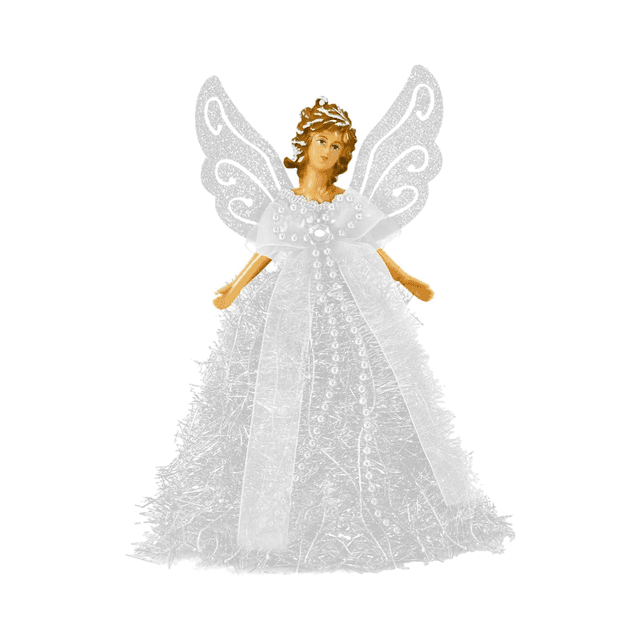 TEMU Sparkling Christmas Tree Topper - Elegant Fairy Figurine With Delicate Wings, Decor & Gift Ideas, In Golden, Pink, White,halloween