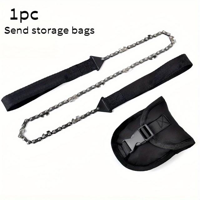 TEMU 1pc 65 Steel Pocket Saw, Outdoor Survival Hand Pull Saw, Survival Equipment, Manual Hand Steel Rope Chain Saw, Emergency Kit, No Electricity, Hand Tool