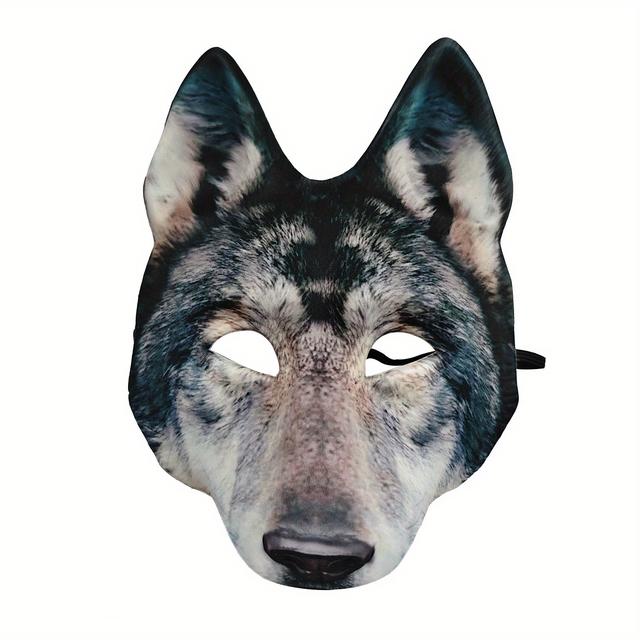 TEMU 1pc Máscara de Lobo, Máscara de Hombre Lobo de Media Cara para Halloween, Máscara de Animal para Disfraces de Cosplay, Halloween, Carnaval, Día de Muertos, Accesorios de Cosplay