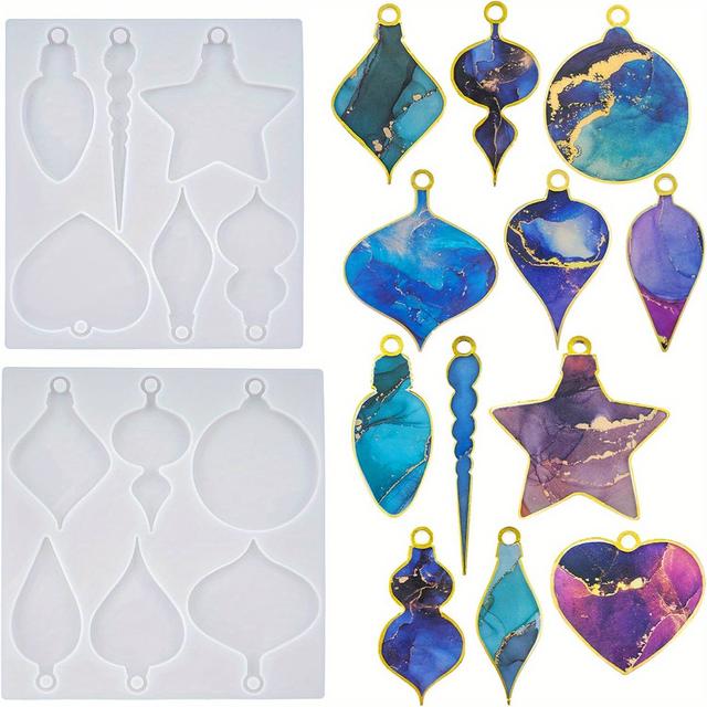 TEMU Set Of 2 Christmas Resin Molds, Silicone Molds For And Pendants, Designed For Epoxy Resin Casting, Perfect For Jewelry Art Projects And Holiday Decorations
