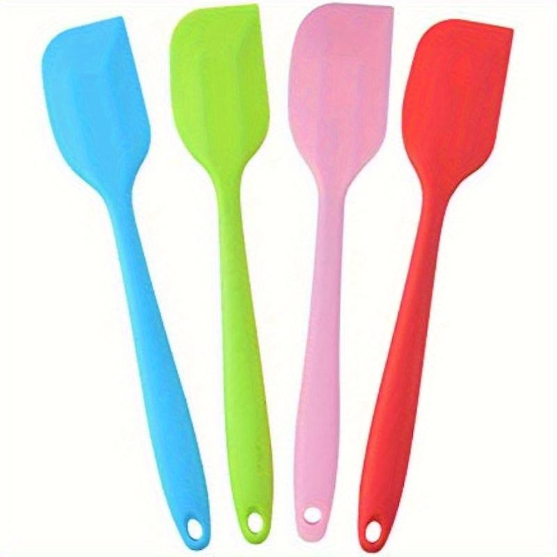 TEMU 4pcs Heat-resistant Silicone Spatula Set For Cooking Cookware, Flexible Silicone Spatula For Baking, Mixing, Scrambling Eggs, Pastry Making, Peanut Butter, , Dough, Kitchen Tool, 8.3 Inches
