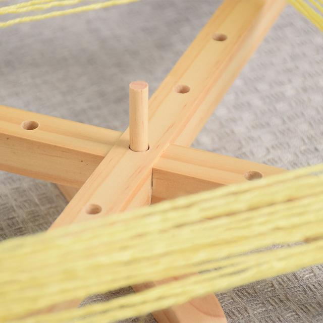 TEMU Light Brown Wooden Yarn Winder - Rotating Ball Holder, Hand-crank, No Electricity Needed, 7.87in X 22.83in, Ideal For Spinning And Winding Yarn, Yarn Winding Equipment||wooden Construction