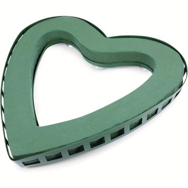 TEMU 1pc Heart-shaped Floral With Suction Cup, Polyresin, For & Artificial , Stable Flower Mud For Diy Wedding, Birthday & Graduation Decorations