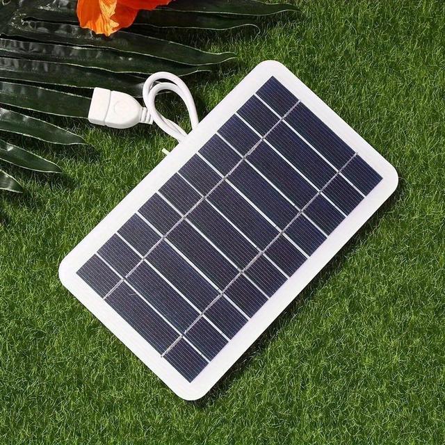 TEMU A Single Solar Portable Charging Panel Designed For Outdoor Activities Such As Travel And Camping, It Serves As Power Source For Charging Phones, Flashlights, And Fans