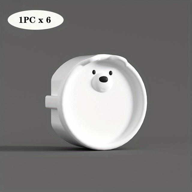 TEMU 6 шт./1 упаковка Захисна кришка для європейської стандартної розетки, 2-отворовий 2-фазний електричний штекер, Європейський пилозахисний чохол проти електричного удару