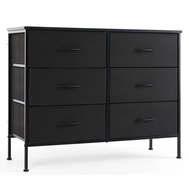 TEMU Edx -drawer Dresser - Tall Storage Tower With Wood Top, Fabric Drawers, Ideal For Living Room Or Bedroom, Space-saving Design, Large Capacity, Dresser For Bedroom