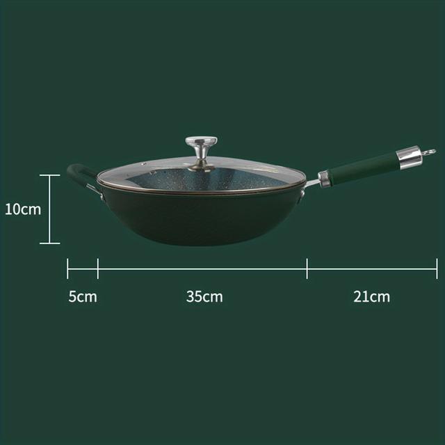 TEMU 1pc, Wok Pans, Chef's Pans, Stone Frying Pan, Suitable For Gas Stoves And Induction Cookers, Free, Cooking Utensils, Kitchen Tools, Kitchen Supplies, Kitchen Items