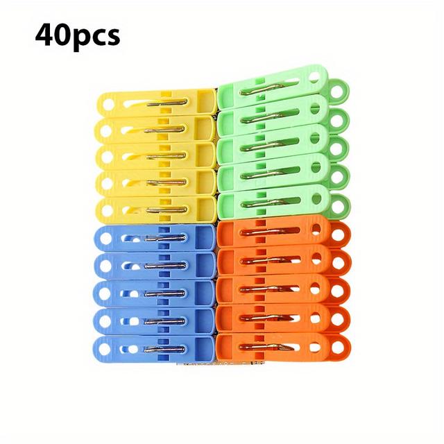 TEMU 40pcs Minimalist Multifunctional Clip, Towel, Clothes, Socks, Underwear, Vacation Camping, Vacation Accessories
