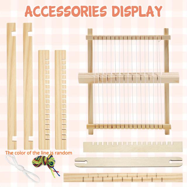 TEMU 1-Set Premium Trävävstol Startkit - DIY Handvävt Hantverksset för Tapisserier & Halsdukar, Hållbart & Säkert Material, Idealiskt för Hemhantverk, Sömnadshantverk och Tillbehör
