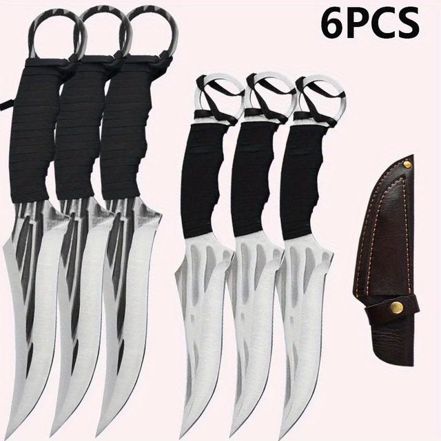 TEMU 6pcs Set Butcher Knife Stainless Steel Boning Knife Kitchen Hand Knife Utility Knife Kitchen Supplies Fish Slicing Knife