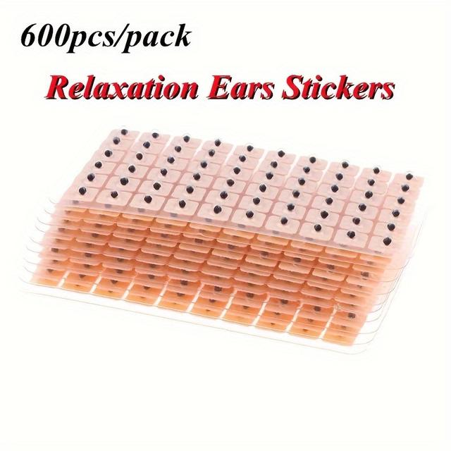 TEMU 600pcs Per Bag Of Ear Acupressure Patches, Including Wang Bu Liu Xing Seed Patches And Ear Bean Patches, As Well As Wang Bu Liu Xing Massage Patches