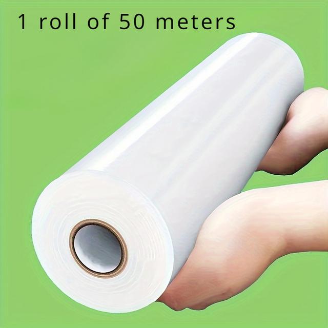 TEMU Cling Film Roll - 1968.5 Inches, No Cutting Tools Needed, Suitable For Microwave And Refrigerator, Food-safe Kitchen Wrap