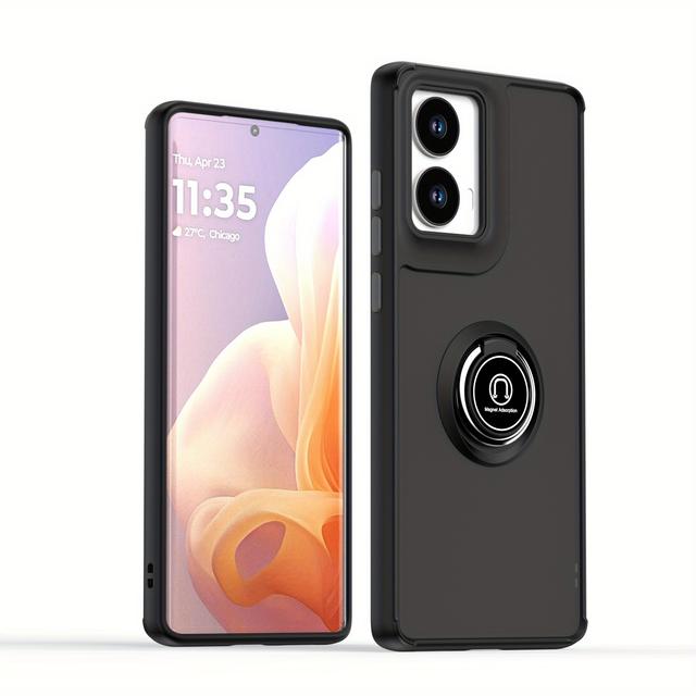 TEMU Phone Case - Compatible With For Motorola Moto G85 G55 G35 5g Phone Cases, Featuring A Matte Transparent Protective Cover That Prevents Drops And Includes A Ring Holder, Ideal For Couples.