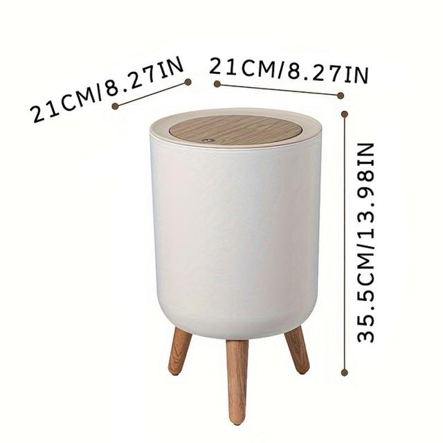 TEMU -top Trash Can Lid, Cylindrical Plastic Bin For , , Kitchen, Bathroom, Bedroom - , No Needed, Comfortable Use