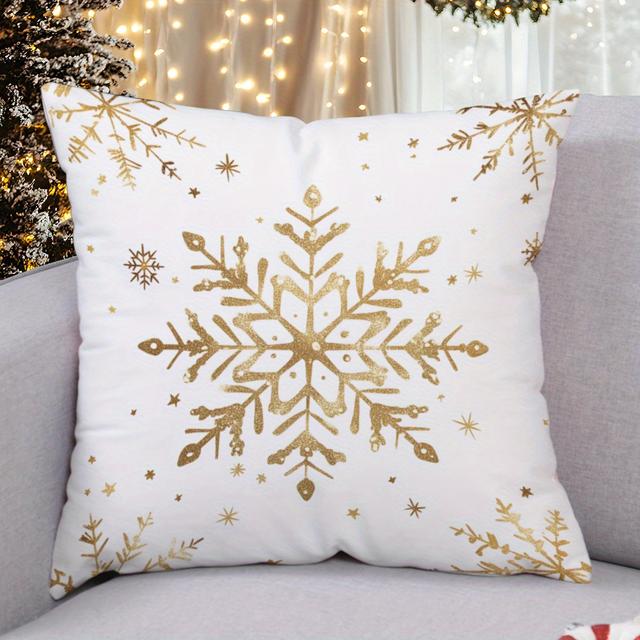 TEMU Suige Contemporary Christmas Printed , , Washable, Pillowcase For Sofa, , Bedroom - 17.7"x17.7" / 19.7"x19.7", No