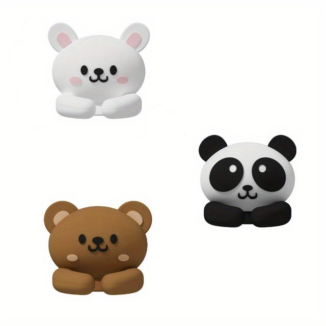 TEMU 3-pack Adorable Animal Cable Clips, Pvc , Charging Cable Holders With Protective Caps For Desk And Nightstand Management