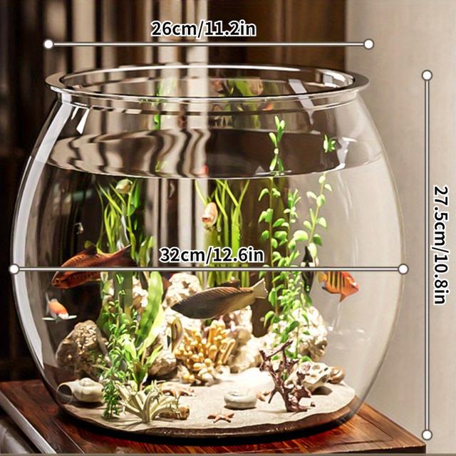 TEMU Round Plastic Fish - Glass, Shatterproof & Scratch-resistant For Home Or Office Desk