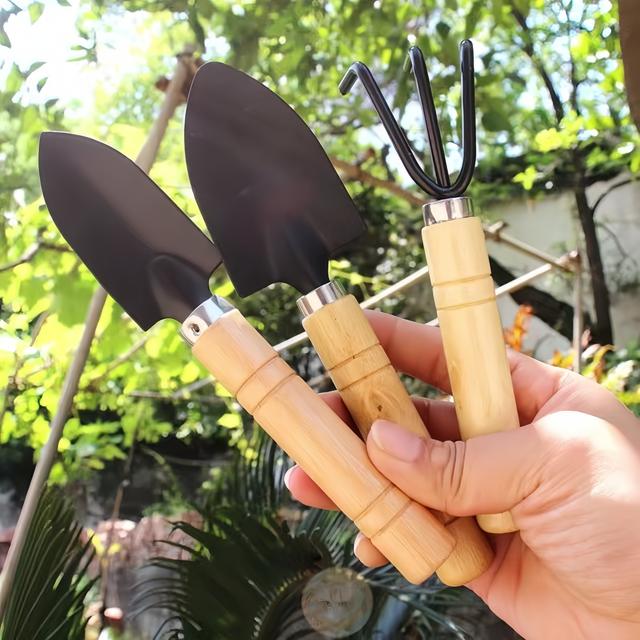 TEMU 3pcs/set, Flower Planting Tools, Household Vegetable Planting Gardening, Garden Art, Pine Soil Flower Shovel, Pot Flower Planting Tools, Three-piece Small Shovel