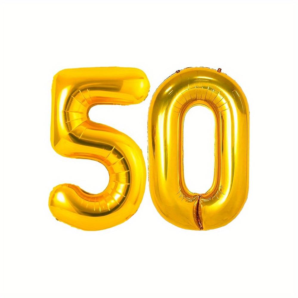 TEMU 2pcs, Large Balloon, 50th Birthday Decorations Balloons Helium Foil Balloon Birthday For Party Banquet Decoration, Digital Balloons For Party Celebration Decorations Supplies