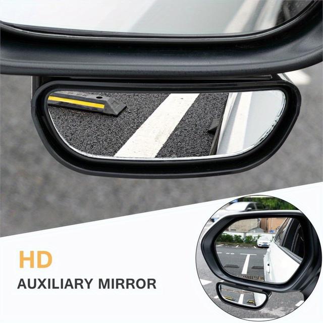 TEMU 360degree Stick On Mirror Car Reverse Parking Convex Rear View Mirror Rearview Auxiliary Auto Accessories