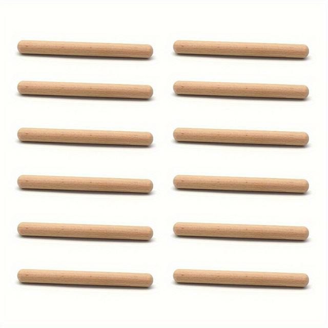 TEMU バルク リズムスティック - 天然ブナ材、8インチ ミューティック 教室・バンド・個人レッスン用 - 耐久性抜群、滑らかな仕上げ - ドラミング、、キシロフォン対応 (12/10/8本セット選択可能) - ドラムアクセサリー、教室音楽ギア、必須アイテム、シンプルデザイン、磨き上げ加工