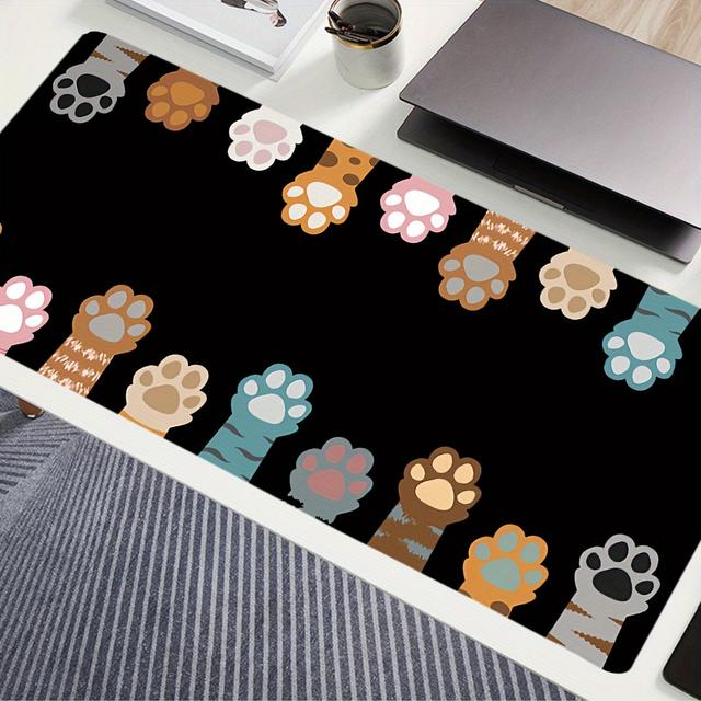 TEMU Large Cat Paw Print Mouse Pad - Gaming Desk Mat With For Laptop And Use, 1pc