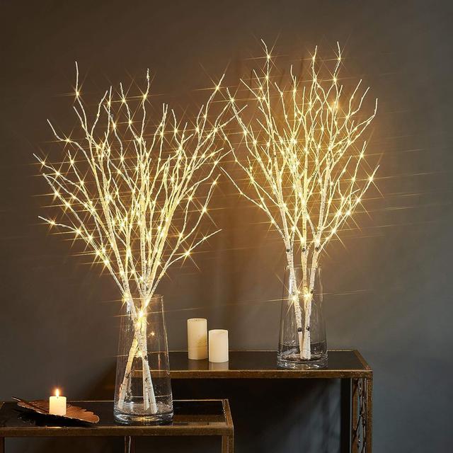 TEMU 2pcs Led Light Up Artificial Branches, Warm White, Flexible Twig Lights, Holiday & Christmas Home Decor, Indoor Use