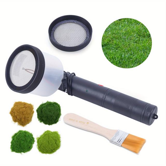 TEMU Mini Static Grass , Static Grass Flock Applicator Abs Applicator With Anti-slip Handle For Diy Landscape Modeling Sand Table Modeling Hand Tool