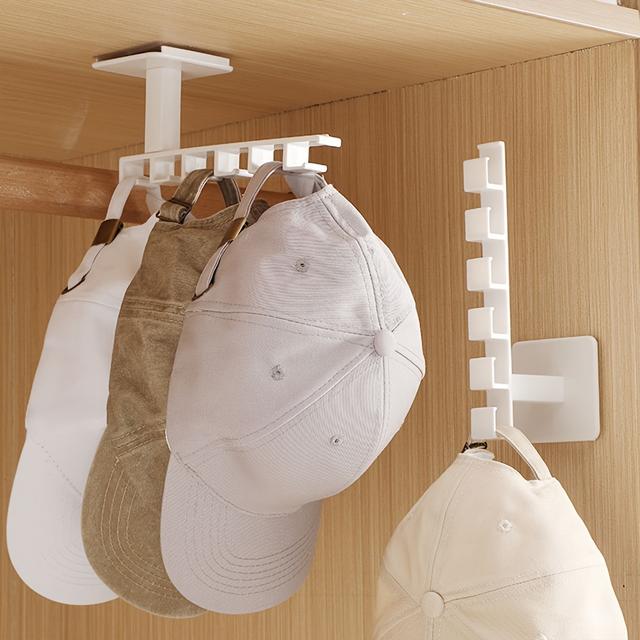 TEMU Space Saving Hat Storage Rack-with Hooks Baseball Cap Rack On The Door, Plastic Closet Storage Solution