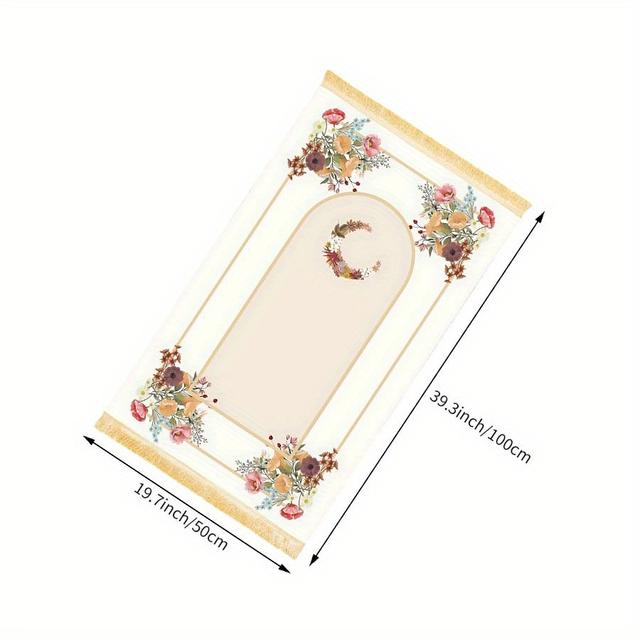 TEMU 1000g/ 1pc Luxurious Thick Mat With Tassels, Non-slip Foldable Mat