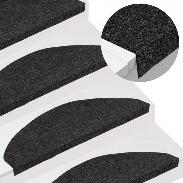 TEMU Self-adhesive Stair Mats, 15pcs, 65x22.5x3.5 Cm, Black
