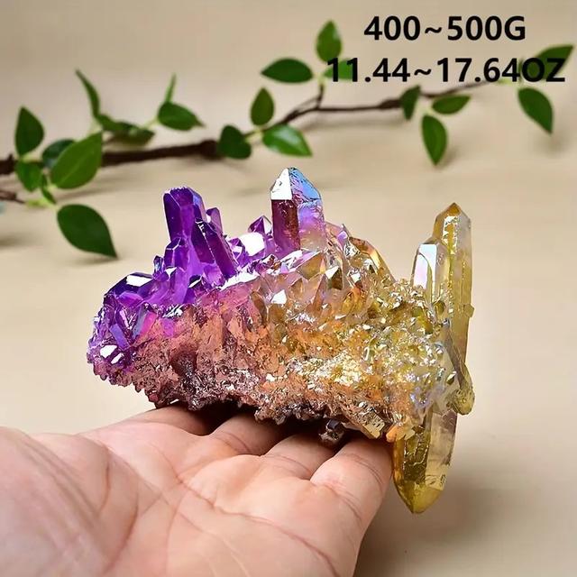 TEMU 【商品名】300~500グラムの単品。スタイルのカラフルな高級ハローストーンが特徴です。このきらめくル装飾は、家庭やオフィスでの使用に最適で、聖パの祝日に贈る独特なギフトになります。