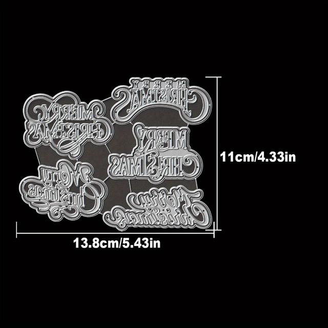 TEMU Erdei Karácsonyi Rétegek CÍMEK MERRY CHRISTMAS Fém Vágóformák DIY Dekoráció Papír Kézműves Forma Album Üdvözlőlapok Díszítés Ünneplés Áldás Kézi Készített Vágóformák